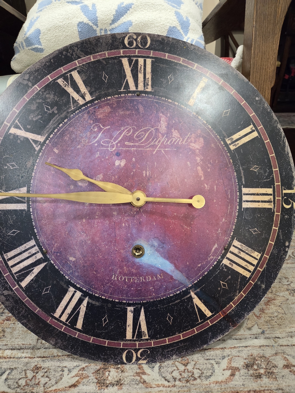 Purple Vintage-Style Wall Clock